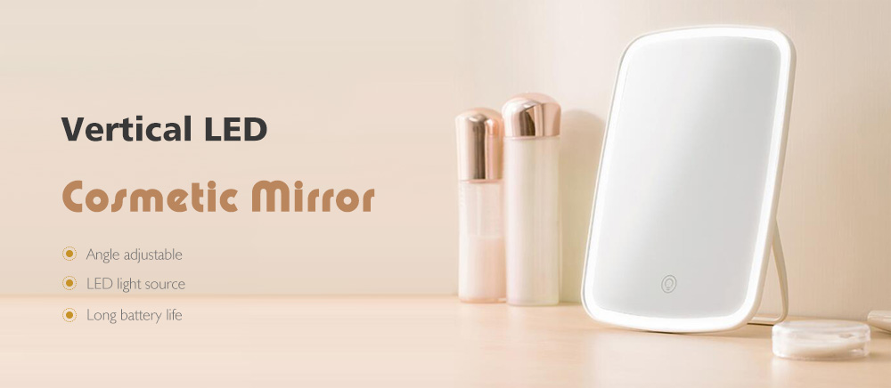 Jordan Judy Desktop Vertical LED Makeup Mirror - White